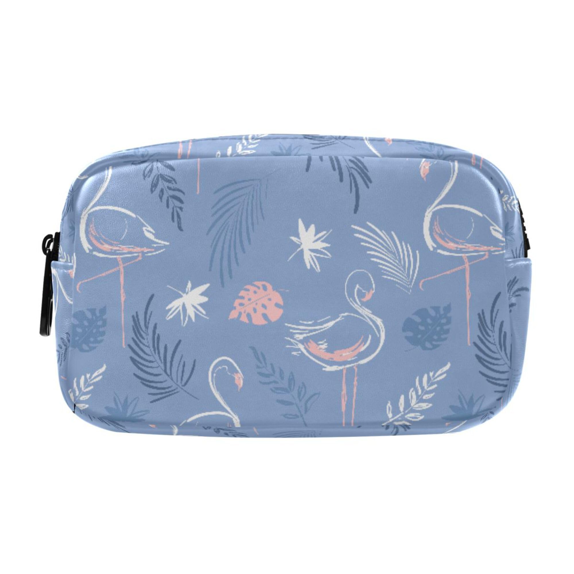 ALAZA Aesthetic Leather Pencil Case with 2 Compartments Cute Flamingo โ image 1