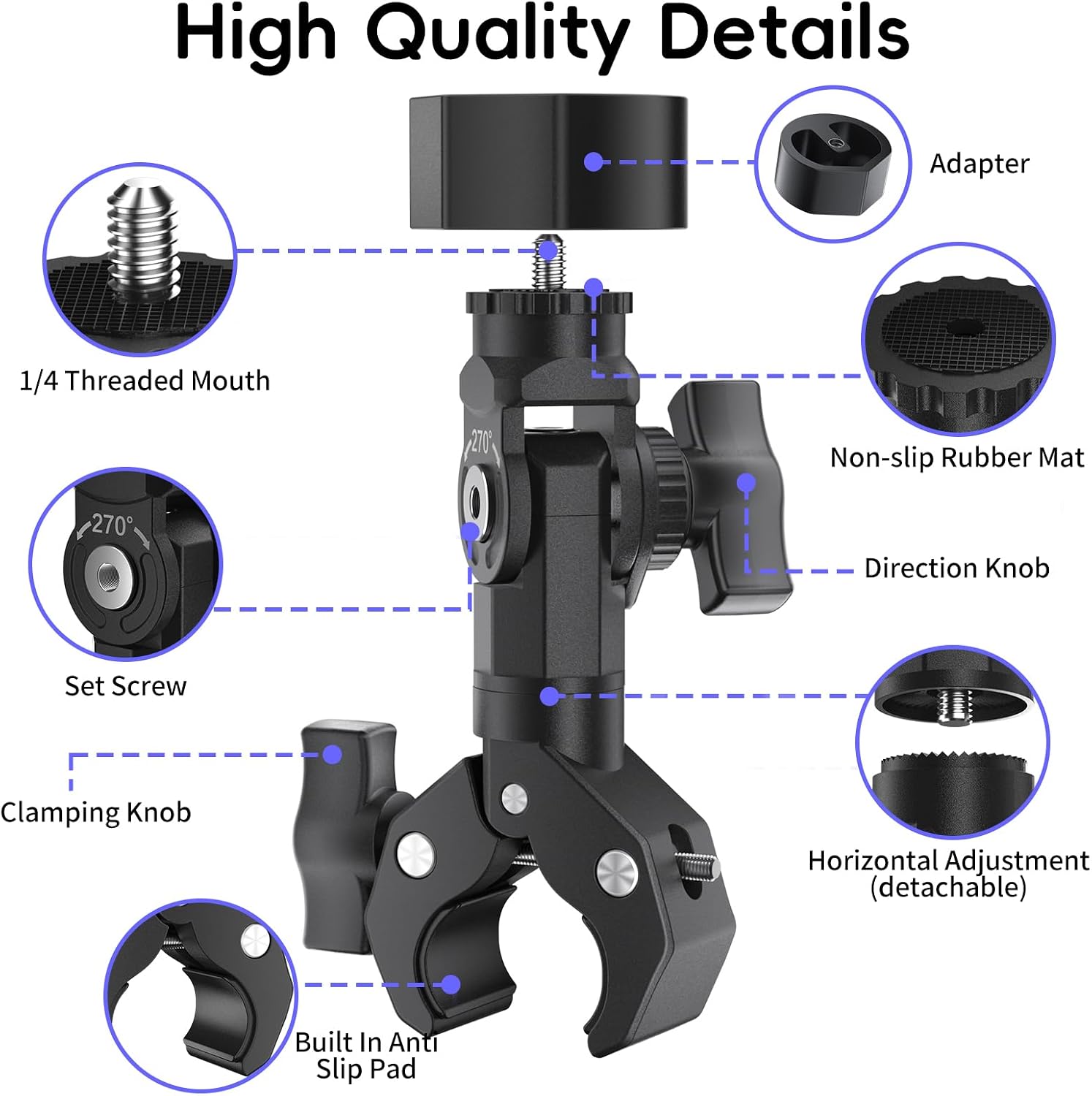 for Starlink Mini Clamp Mount, Star Link Mini Pole Mount with Pipe Adapter