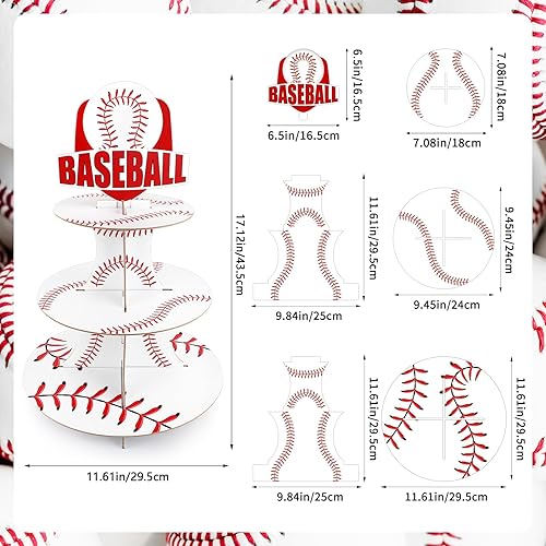 Miniatura 2 de Eaezerav Soporte para magdalenas de boliches, 3 niveles, resistente cartón, exhibición de alimentos, magdalenas, soporte para torre para 24