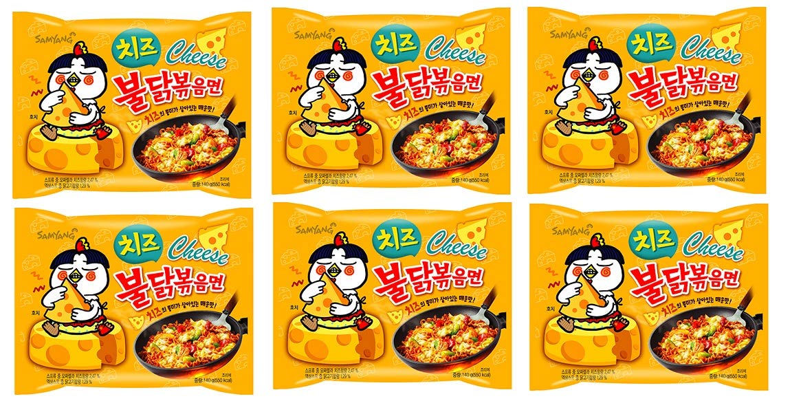 SAMYANG Buldak Cheese Hot Chicken Flavour Ramen Instant Korean Noodles - 130Gm X Pack of 6 (Imported)