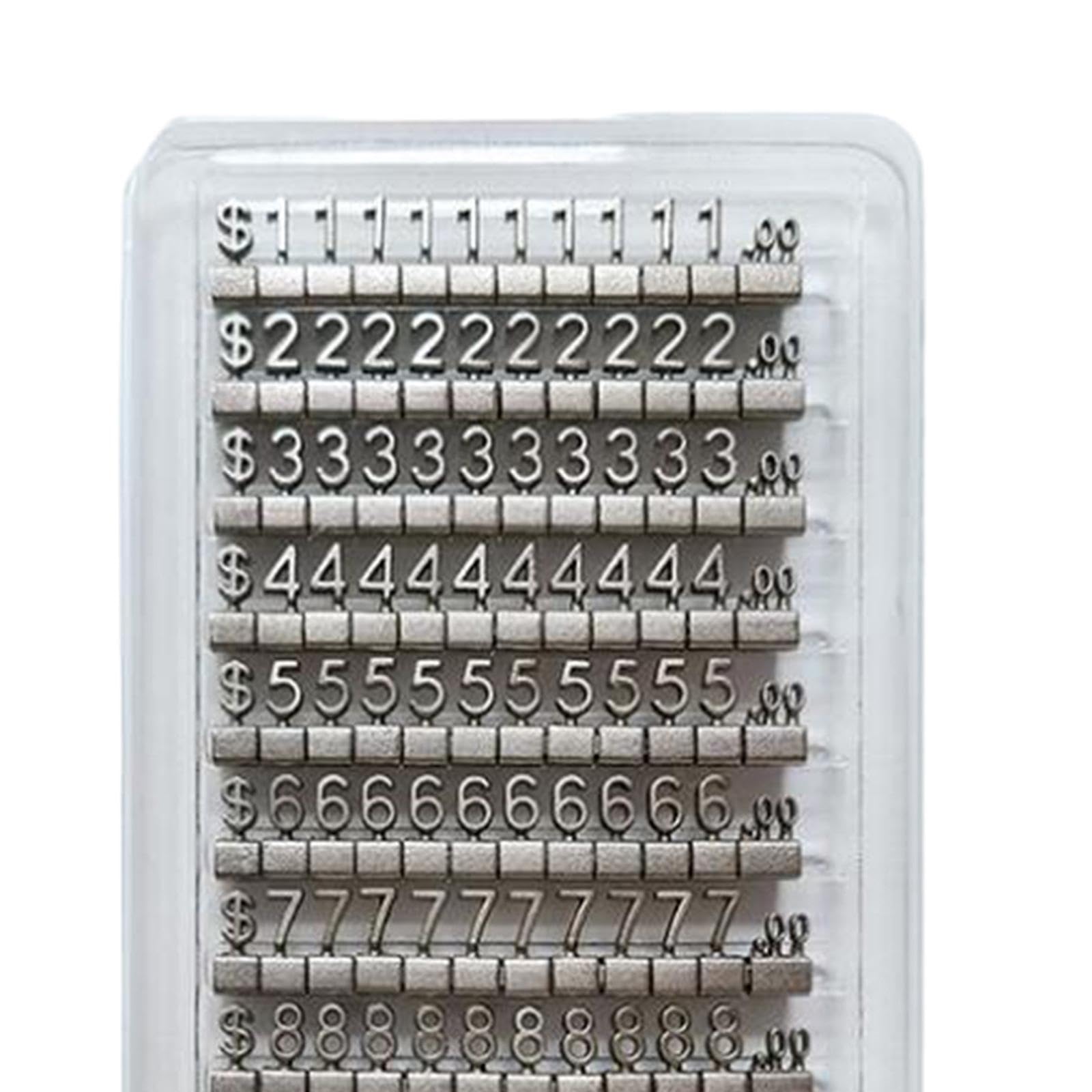 Almencla 10 Sets Digitales Preisschild Metall Preisanzeige Etikett Zahlenwürfel Zinklegierung für Ladentheke Schmuckgeschäft Einzelhandel Bastelarbeiten, Stil A