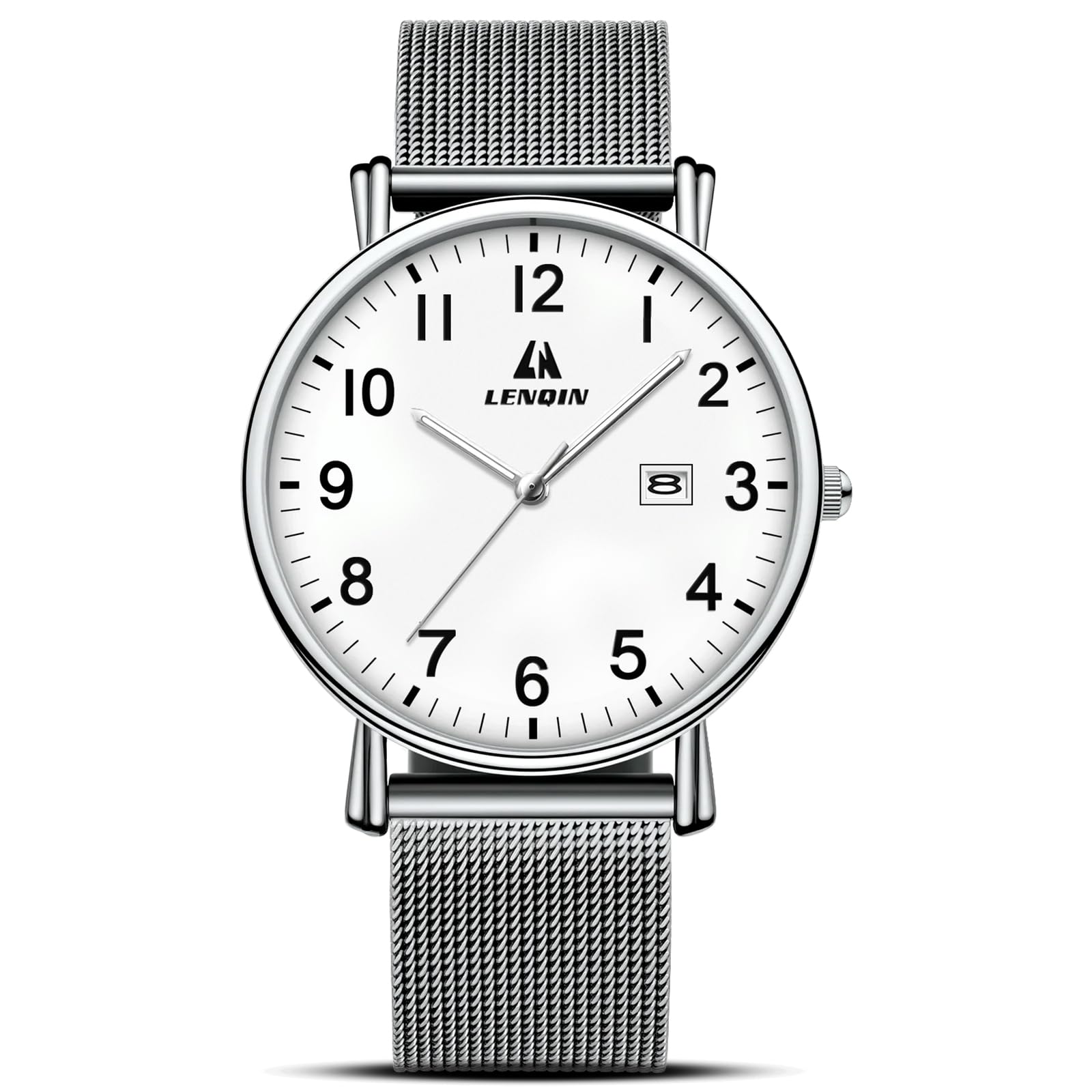 Herrenuhr Analog Quarz Uhren Edelstahl Wasserdichte Casual Armbanduhr