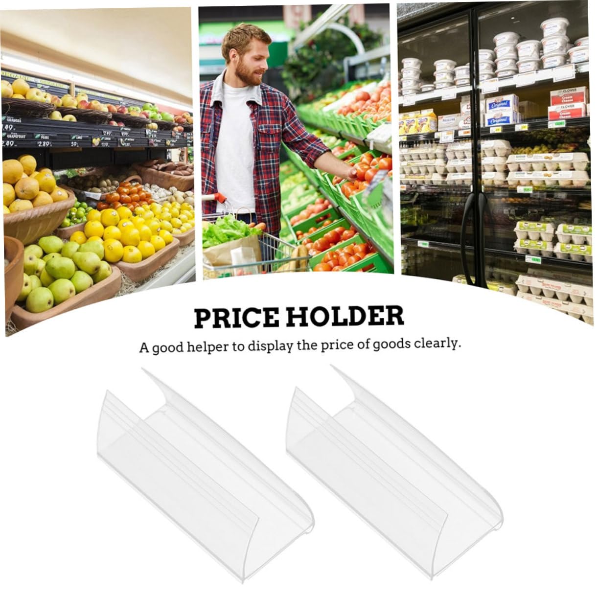 STOBOK 5 Sätze Regaletikettenhalter Einzelhandelsdisplay Inhaber Supermarkt-preisschildhalter -preisschildhalter Preisanzeigeschild Schilderständer Pvc Transparent Stück * 5