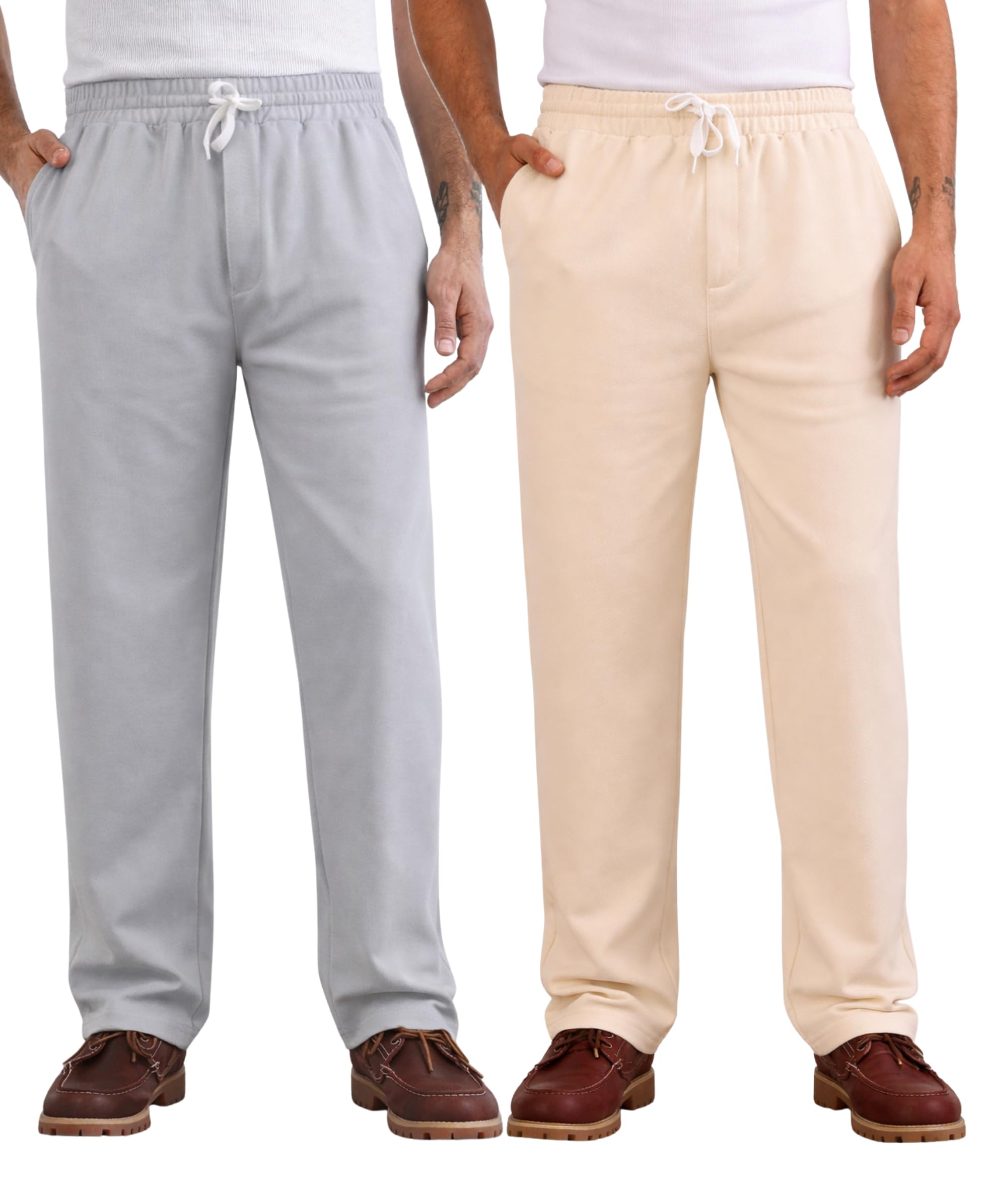 Pack of 2 Men's Regular Fit Track Pants with Pockets & Drawstring | Soft Stretchable Fabric Joggers for Gym, Running & Casual Use-picture-42