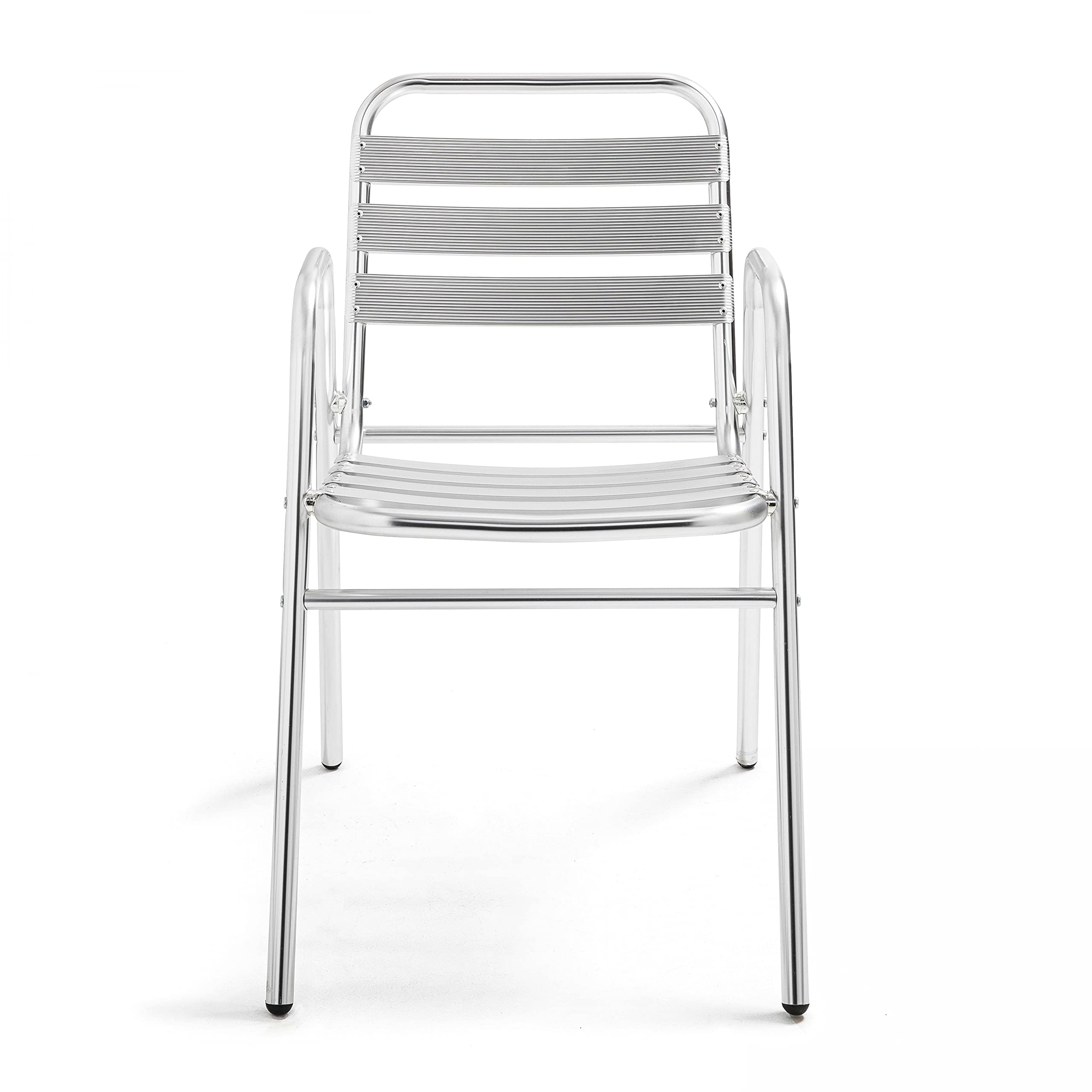 Oviala Chaise de Jardin empilable en Aluminium Gris Clair