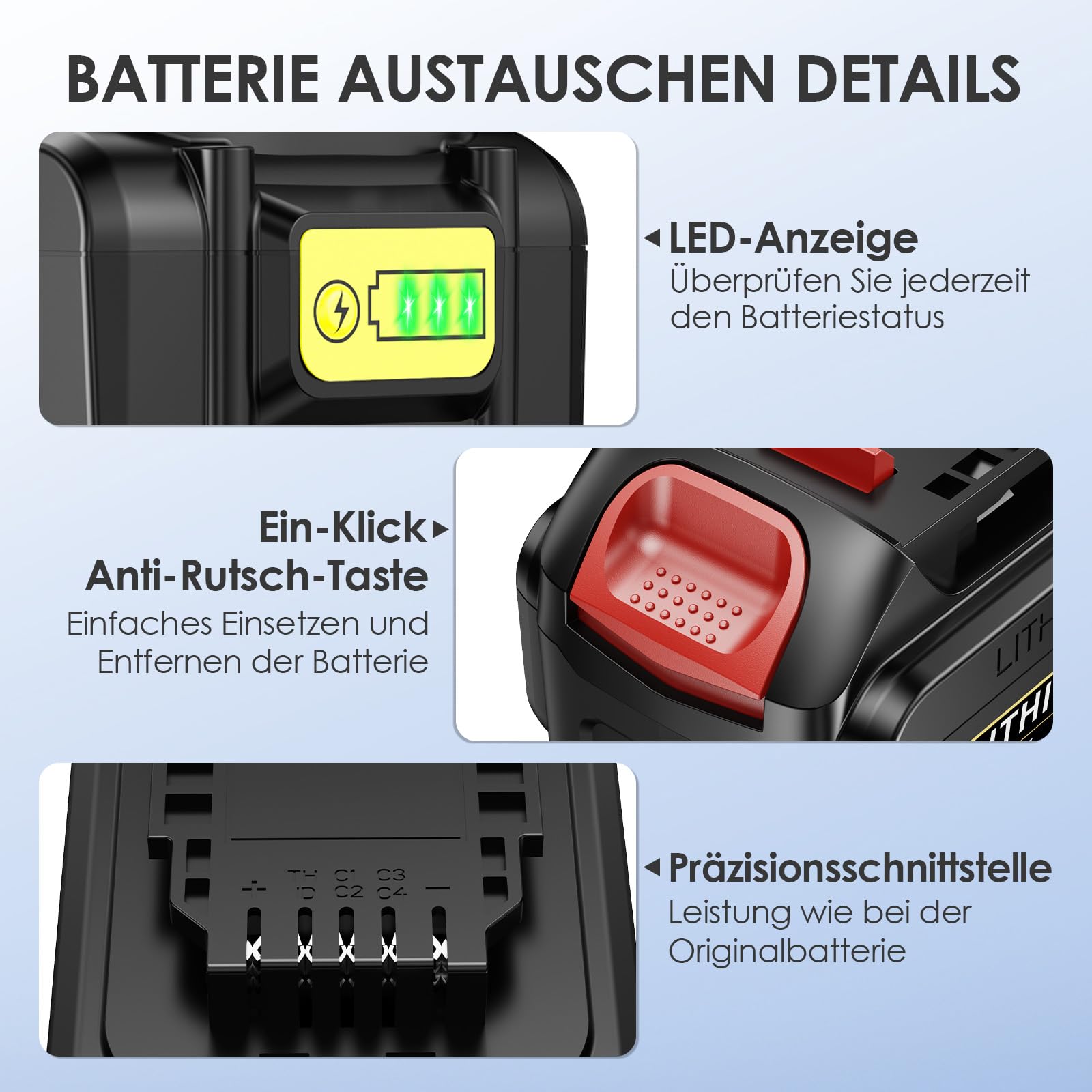 LabTEC Akumulator do Dewalt DCB204 z ładowarką 10,8 V-14,4 V-20 V do DCB112, akumulator litowo-jonowy kompatybilny z DCB120, DCB121, DCB206, DCB205, DCB181, DCB181-XJ