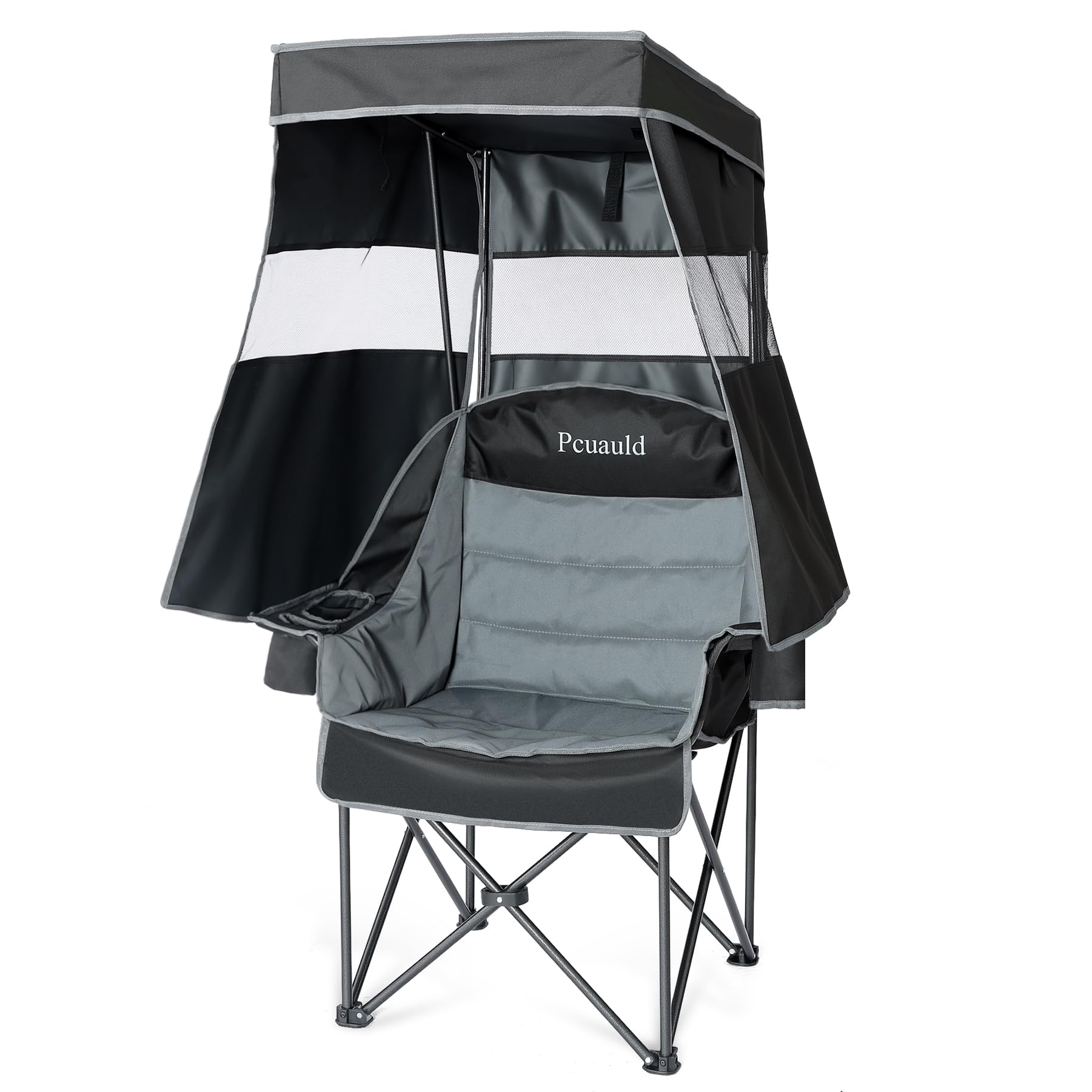 Camping Chair with Canopy Shade Heavy Duty Folding Chair with Umbrella Cup Holder Oversiz…