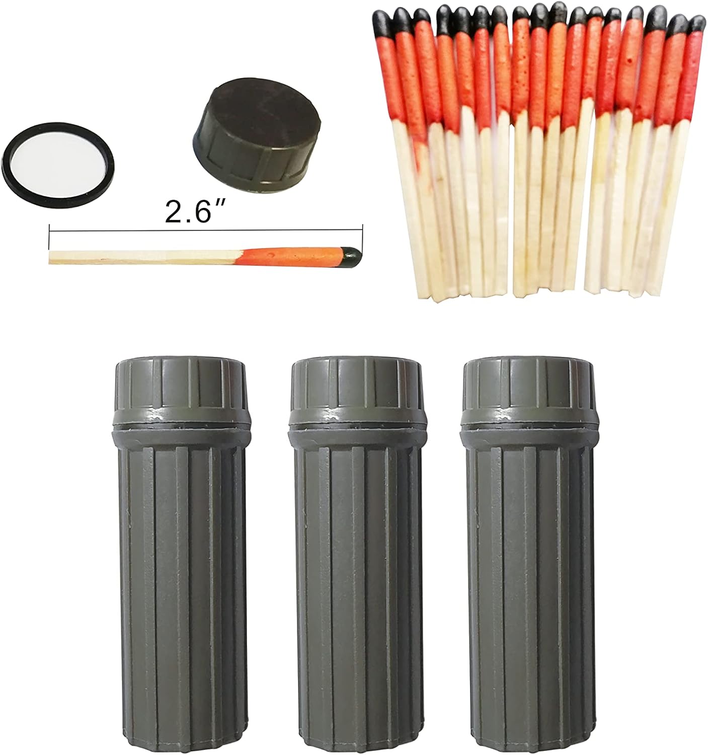 Emergency Fire Starter | Windproof & Waterproof Storm Matches with Waterproof Case & Wax Rope | Survival Gear for Camping, Hiking, Bushcraft, Outdoor Survival