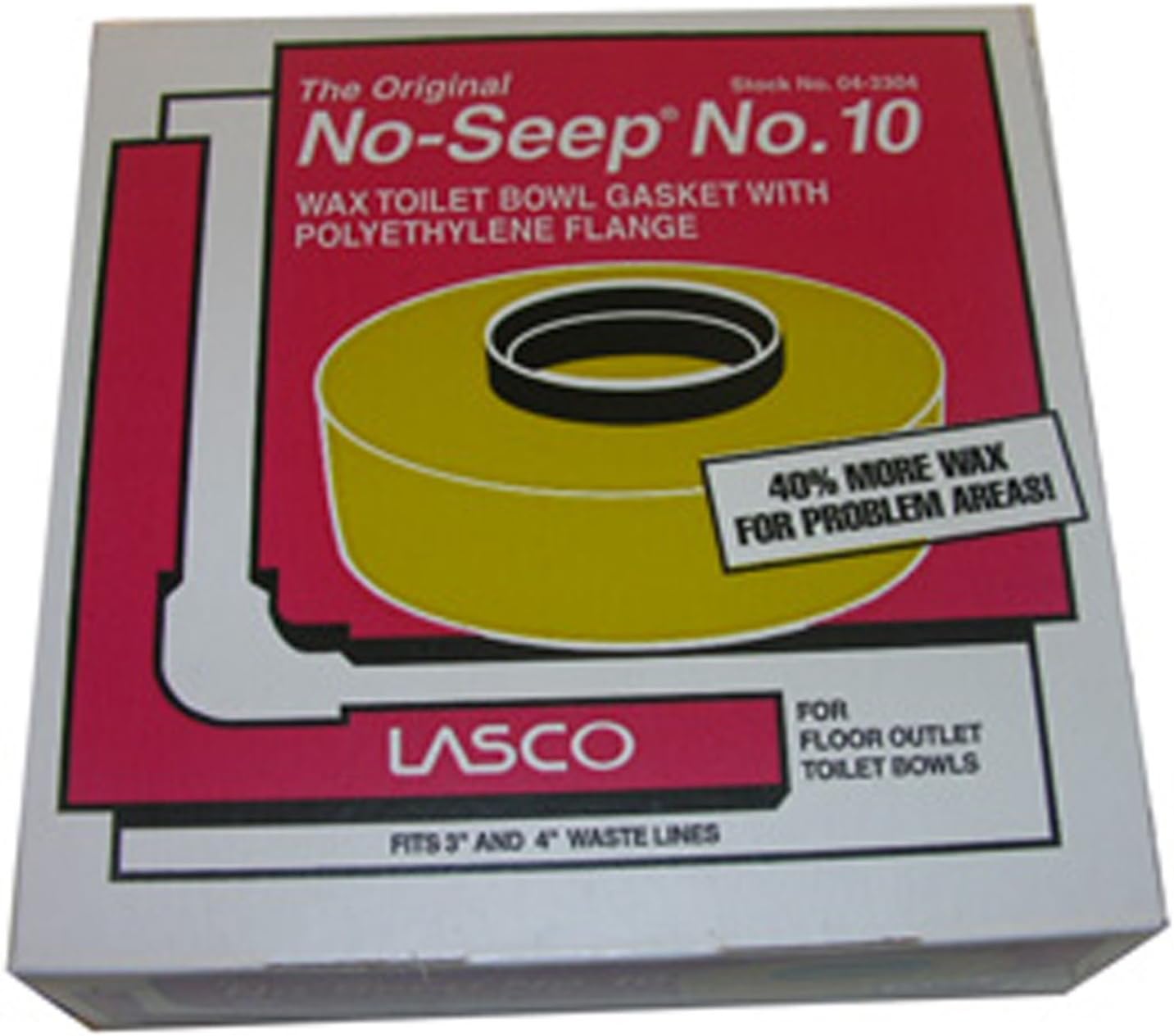 LASCO 043304 Harvey's BOL 10 Extra Thick Wax Ring with Sleeve, for Use