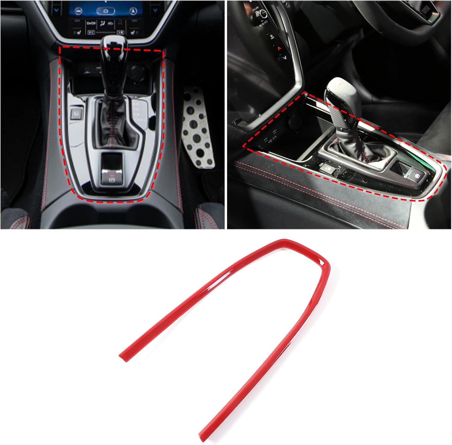 Gear Shift Frame Cover Trim Center Shift Trim Frame Compatible with Subaru WRX 2022 2023 ABS Center Shifter U-Frame Interior Accessories (Carbon Fiber Pattern)