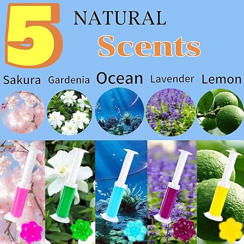 Miniatura 2 de Sello de gel para inodoro, limpiador de inodoros Mix Scents, sellos de limpieza de inodoro de gel fresco con cal limpia y prevención (5 piezas)