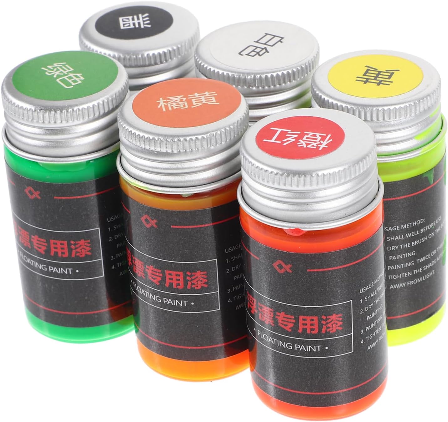 SUPVOX 6pcs Fishing Repair Paints Fluorescent Magnifying Lure Paint Set for Anglers