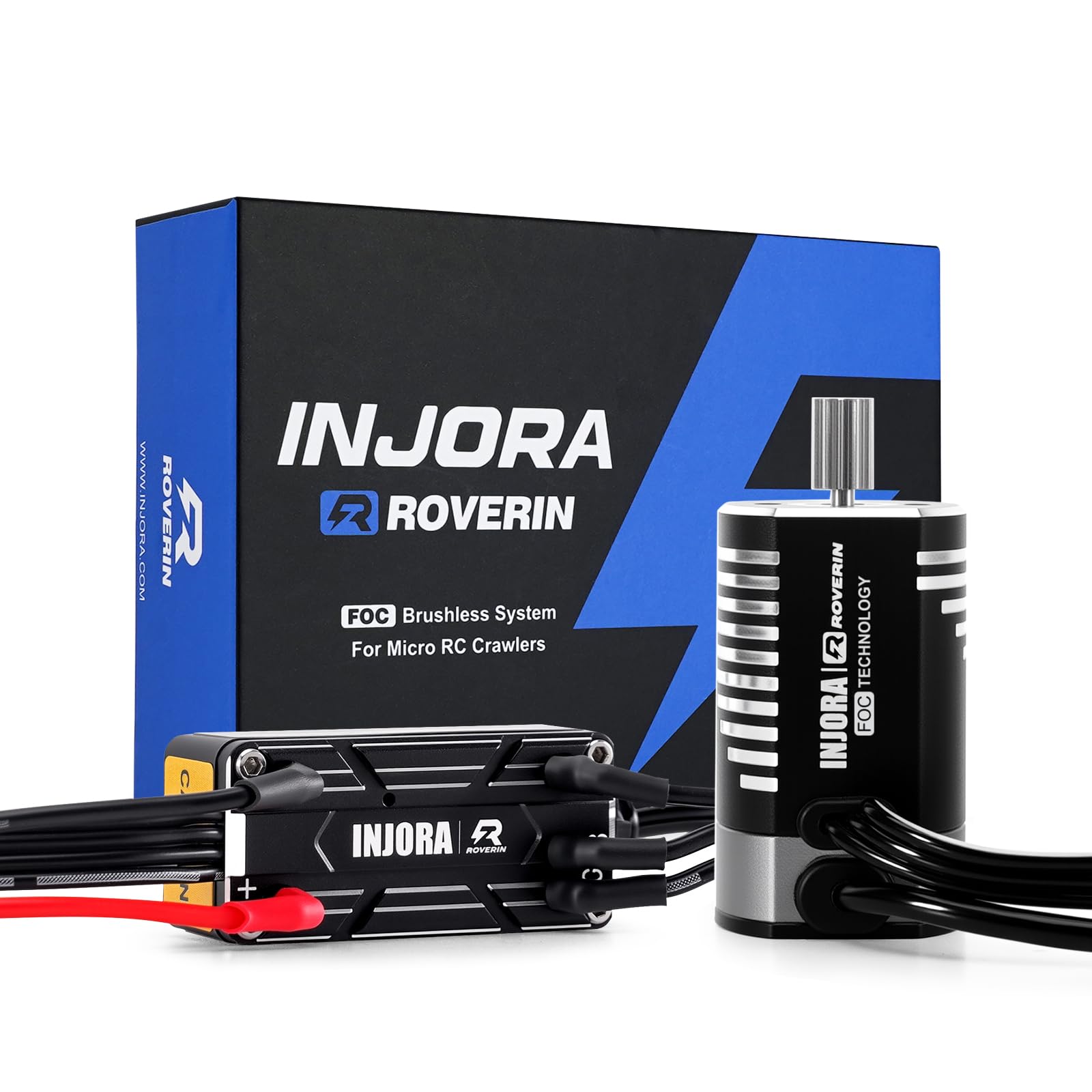 INJORA Roverin M30 G2 FOC Sensored Brushless ESC & Motor Combo for 1/18 TRX4M Ascent18 (4800KV) (G2, G2)