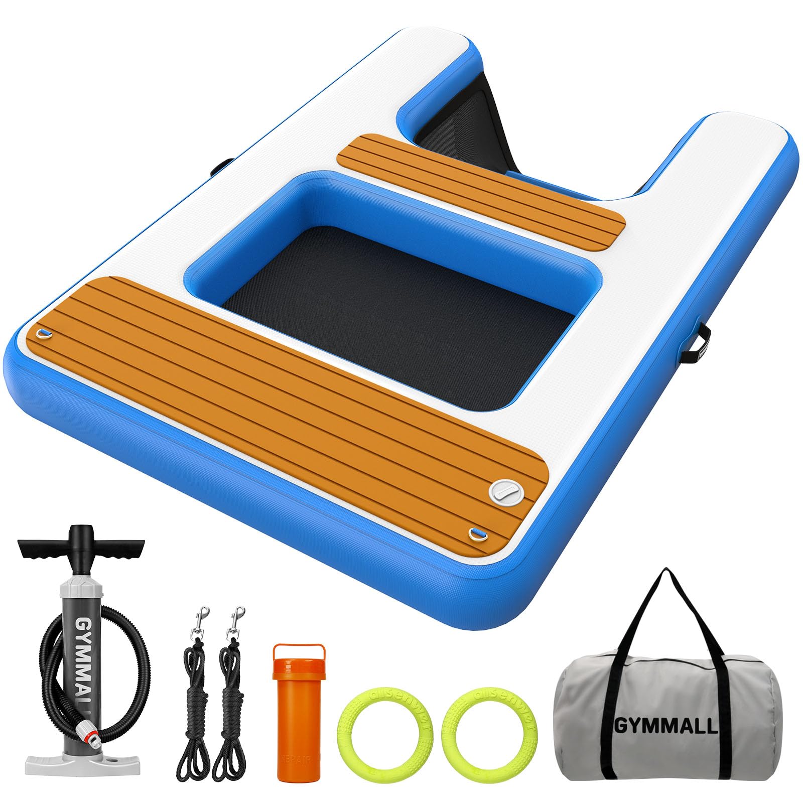 Aufblasbare Hunderampe, 170x120cm, Bis 150kg | Schwimmend, 2-in-1 Plattform & Rampe, Reißfest, für Boote/Pools/Docks, Gelenkschonend für ältere Hunde, einfache Lagerung