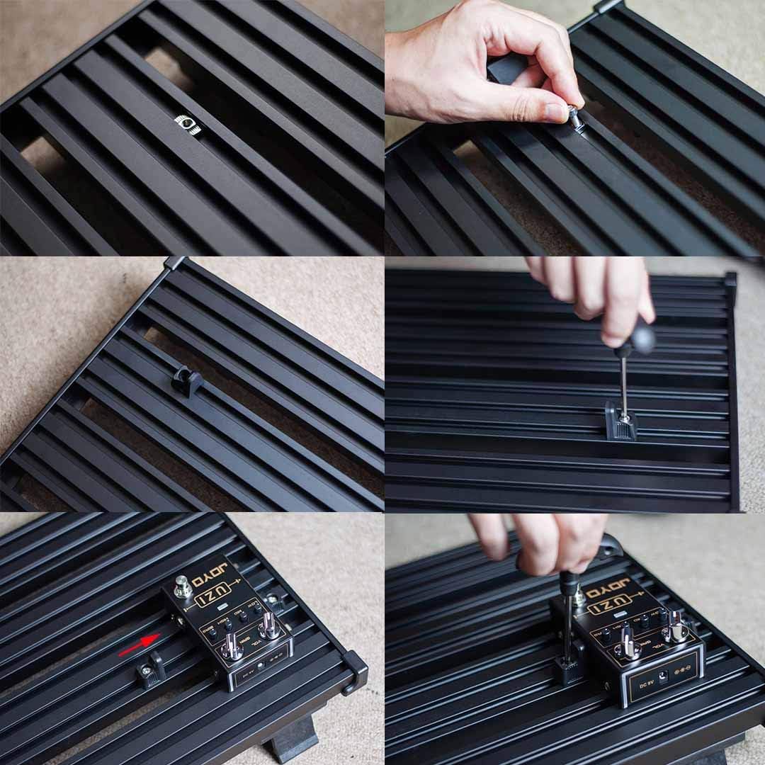 Guitto GPB-02 Guitar Pedalboard Fixture Blocks with Carry Bag & GGS-07 Guitar Rack Stand Multi 5 Holder