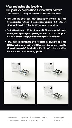 GuliKit 720 Adjustable Tension TMR Magnetic Joystick Replacement Kit | for PS4 DualShock Controller, Anti-drift Stick Repair Module with 3 Pairs Thumbstick Caps, Soldering Required