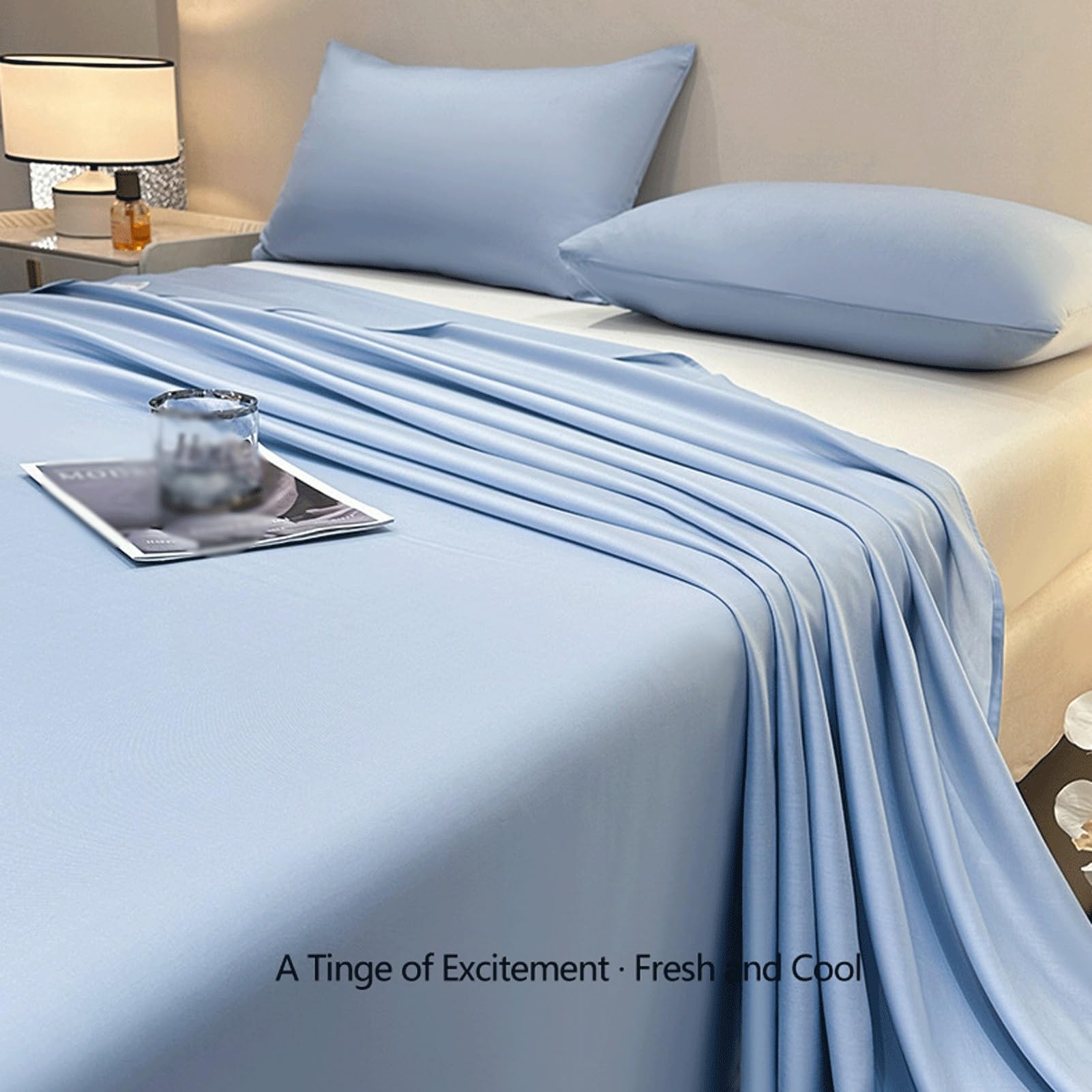 Bettlaken ohne Gummizug Tencel 180x230cm bis 245x265cm Sommer Kühlendes Betttuch ohne Gummi Ultraweiches Atmungsaktives Laken in Hotelqualität(Khaki,245x250cm)