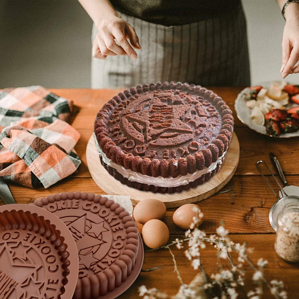 2 Pcs 7.4" Silicone Round Cake Pan for Baking, Food Grade