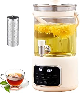 Hervidor Eléctrico Multifuncional De 3 Litros, Olla Eléctrica De 1000 W Con Filtro Y Grifo, Temporizador De 24 Horas Y 8 Preajustes, Sin Bpa, Tetera Para Té, Agua Caliente Y Más