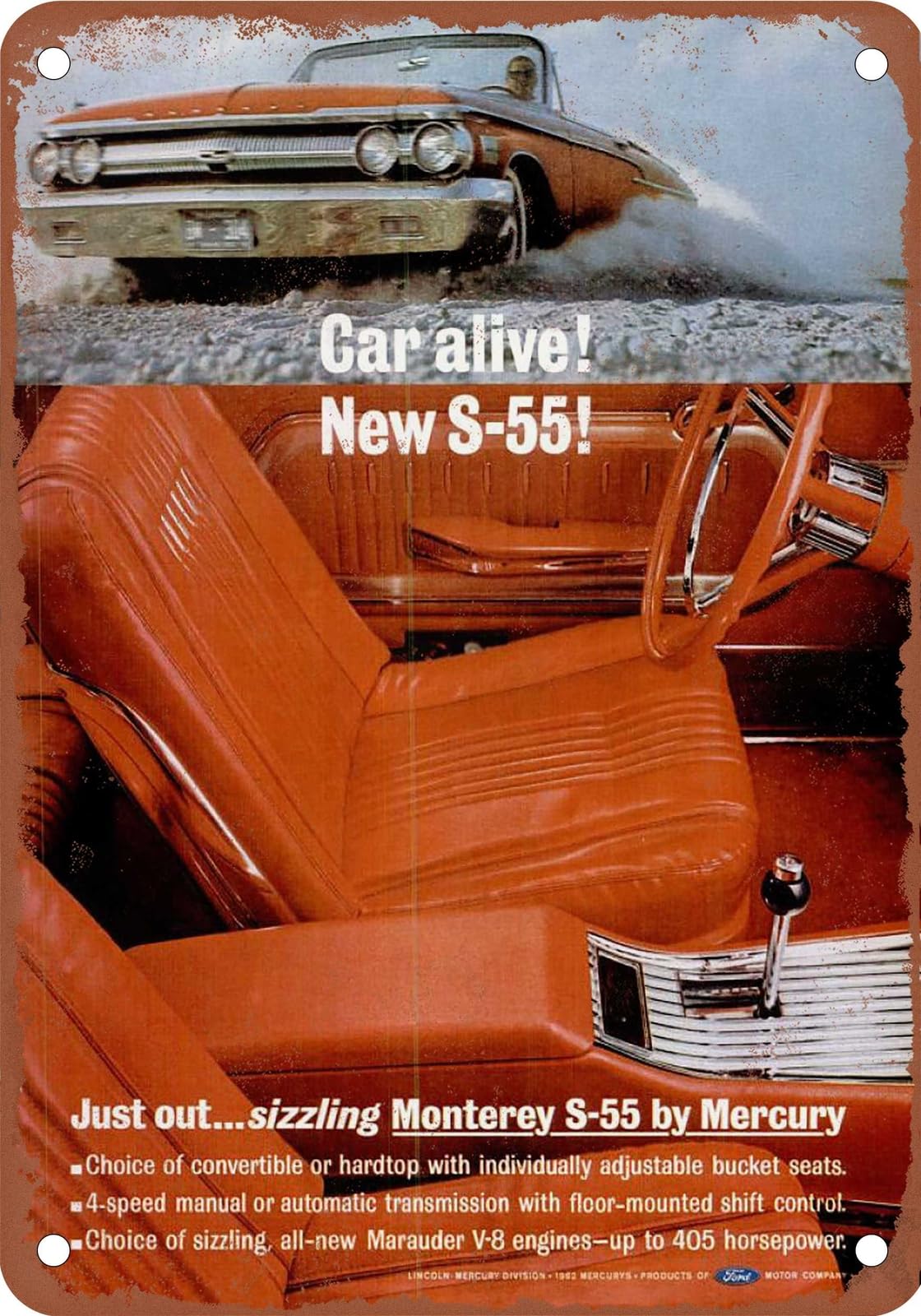 Miaomansenstore Metal Sign - 1962 Mercury Vintage Ad 01 - Old Retro Rusty Look Home Decor