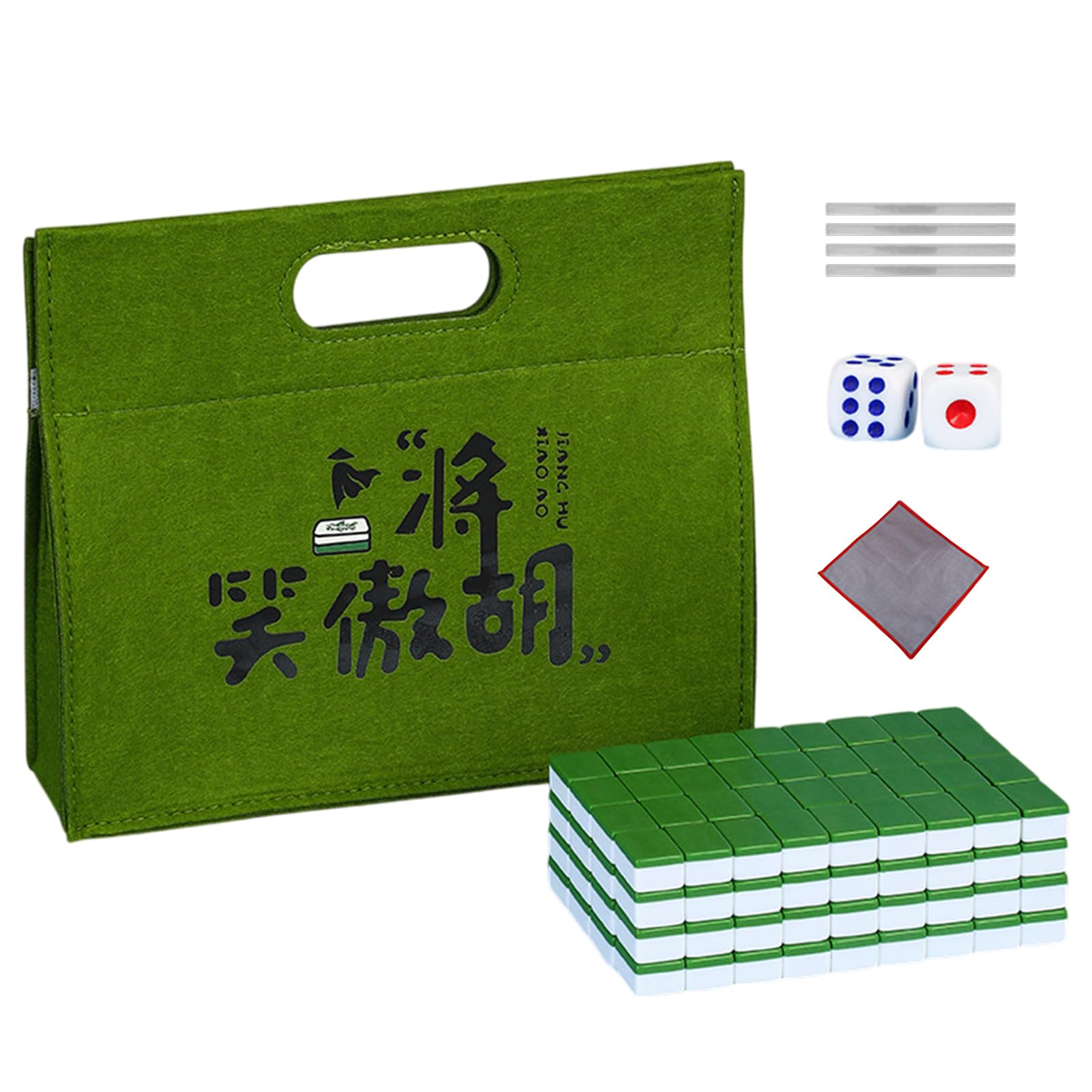 Générique Mahjong Tile, zestaw do gier stołowych, kompaktowy rozmiar płytek | Kompletny pakiet akcesoriów z kośćmi i linijką, świetny na spotkania rodzinne, zabawę i weekendową rozrywkę