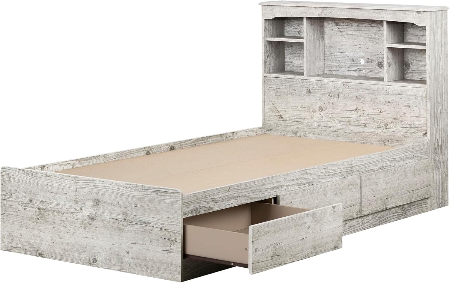 South Shore Aviron Mates Bed and Bookcase Headboard Set