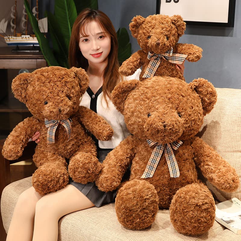 Schöne Teddybär Plüschtier Kinder besänftigen Puppe niedliche Fliege Bär Kissen Stofftier Puppe für Mädchen Geburtstagsgeschenk 80cm Weiß