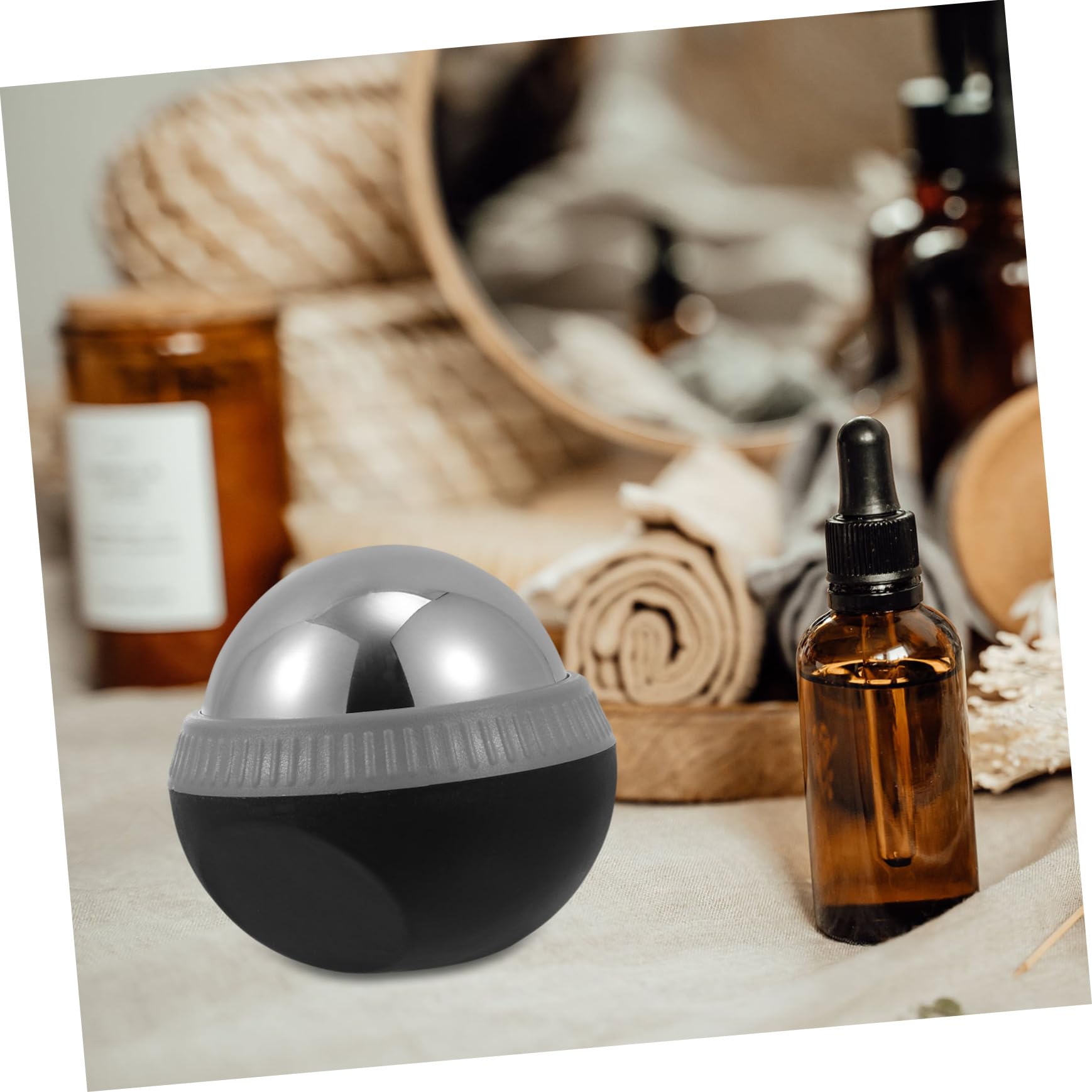 Edelstahl Massageball 1stück Schwarz für Workout und Beauty