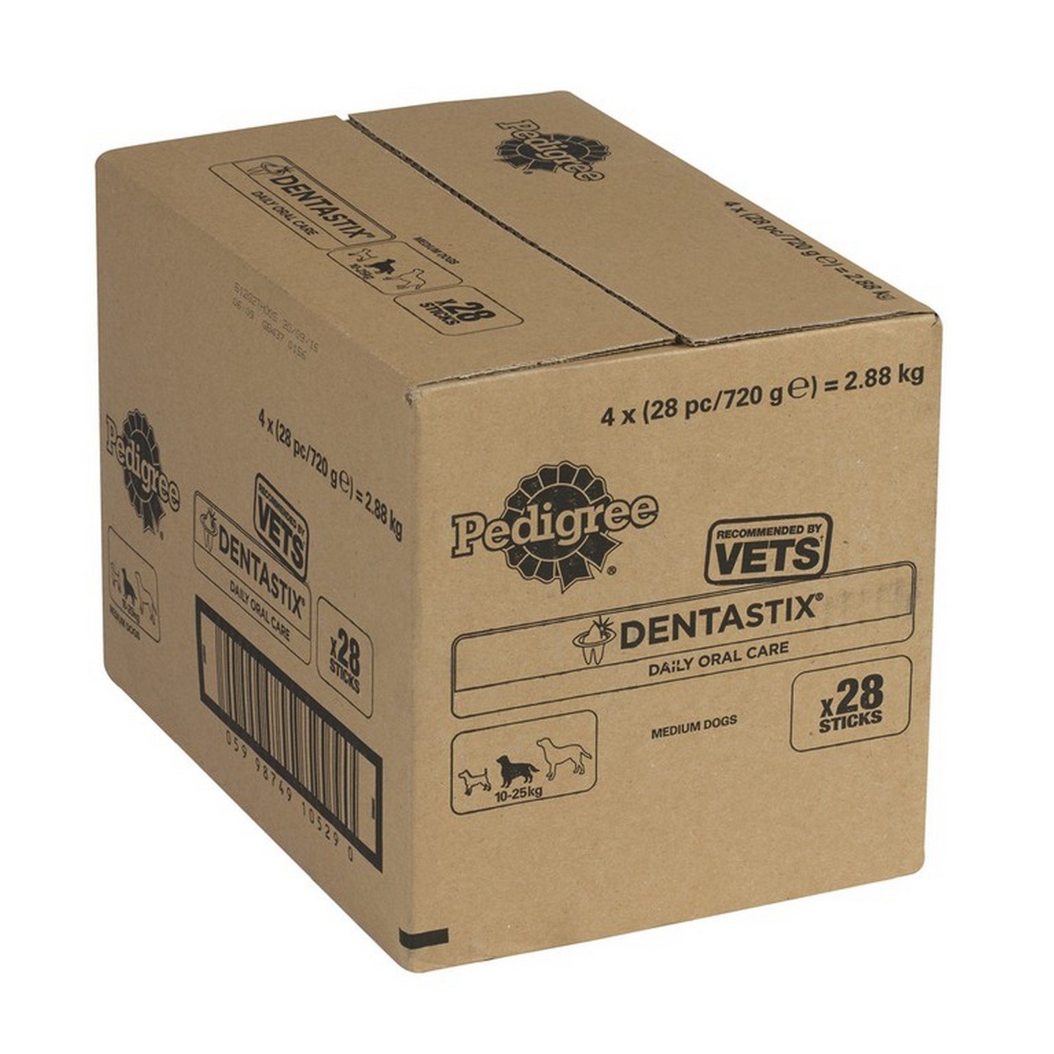 Pedigree Dentastix for Medium Dog 28 sticks 720 g (Pack of 4, Total 112 Sticks)