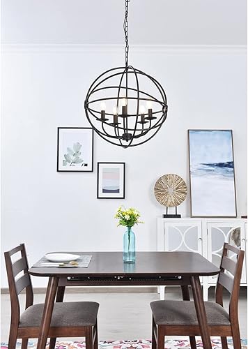 Miniatura 2 de Elegant Lighting Living District Octavia 5 - Colgante marrón oscuro claro