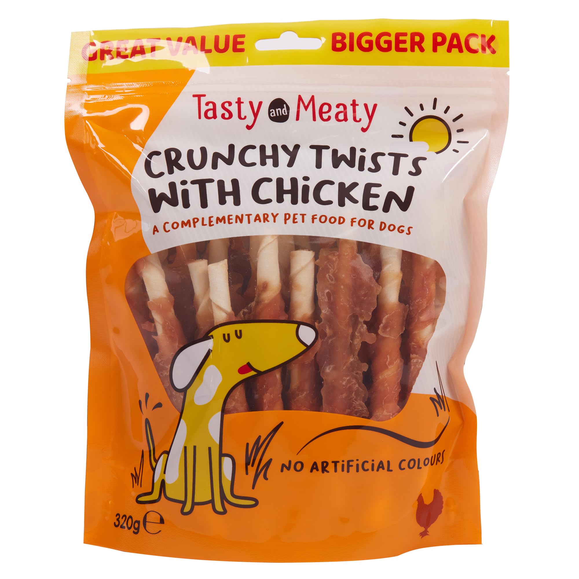 Tasty & Meaty Chicken Twists Dog Treats - 320g 4 Pack