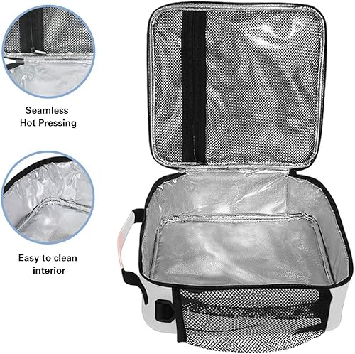 Miniatura 3 de Loncheras de mármol con piña para niñas, bolsa de almuerzo aislada, correa de hombro congelable para la escuela y la oficina