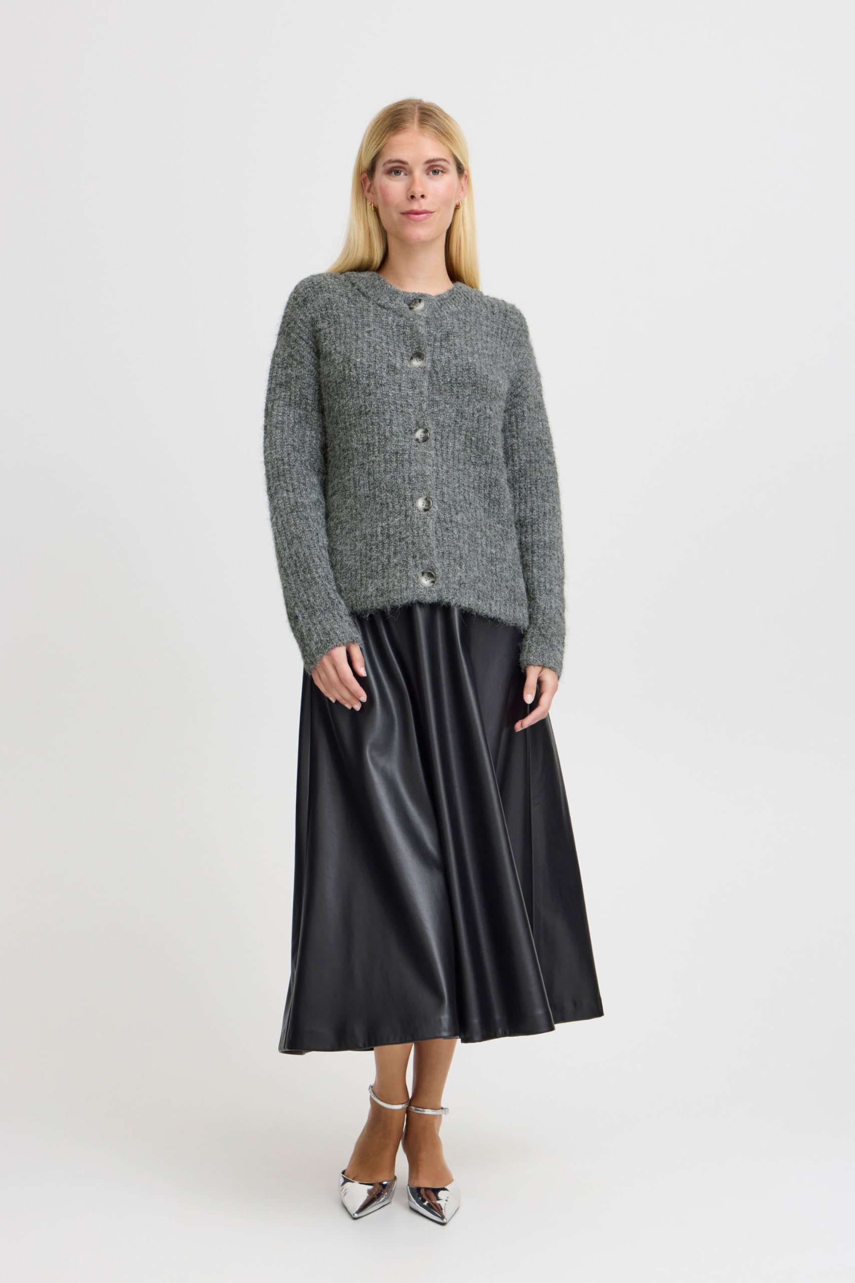 b.young BYMILLER Cardigan Damen Strickjacke Strick Cardinan kontrastfarbene Knöpfe Regular fit