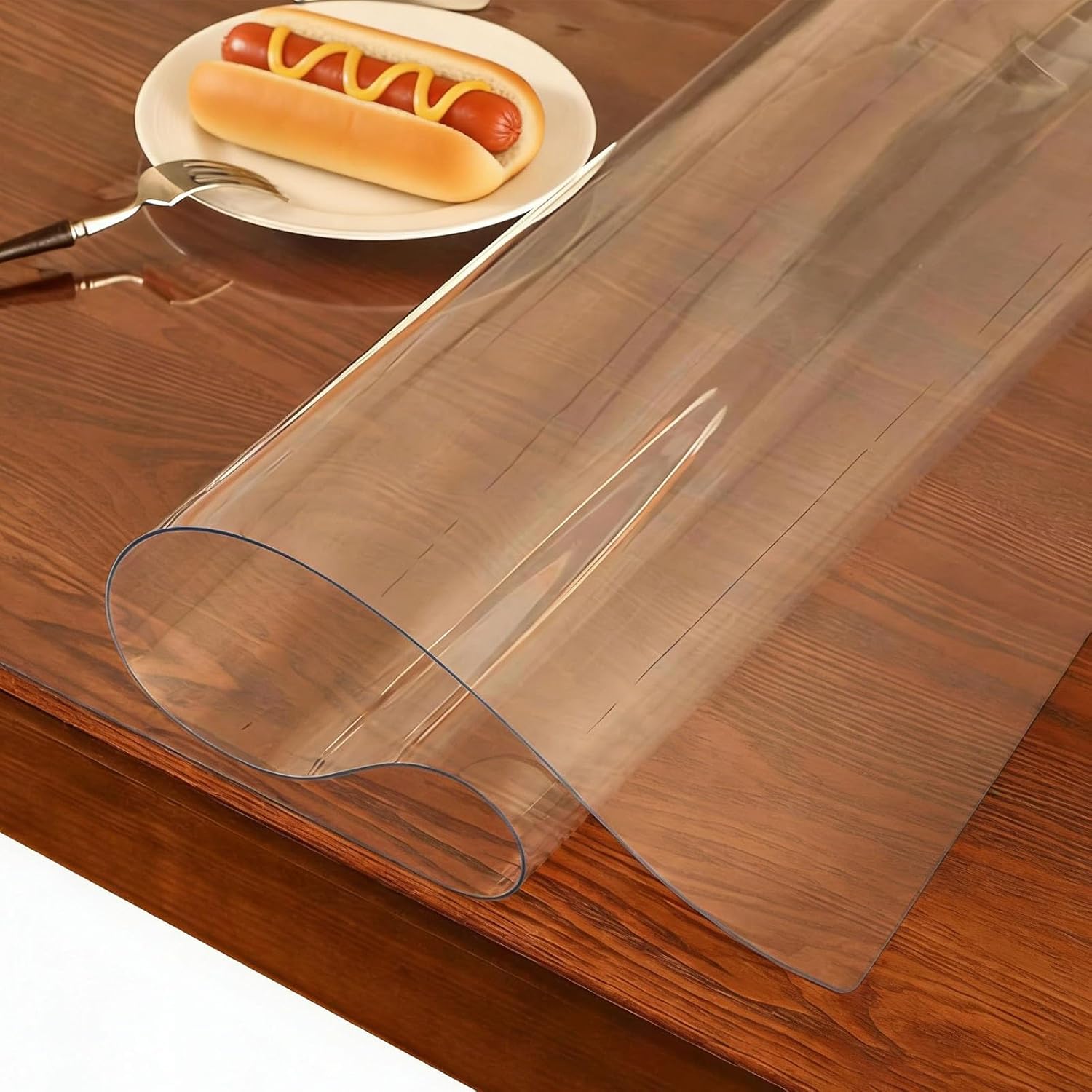 2(mm) Thick Clear Table Cover Protector, 24 x 47 in Rectangle Clear Desk Mat, Waterproof Dining Tabletop Protector, Desk Mat Writing Desk Pad for Desktop, Coffee & Dining Room Tabletop
