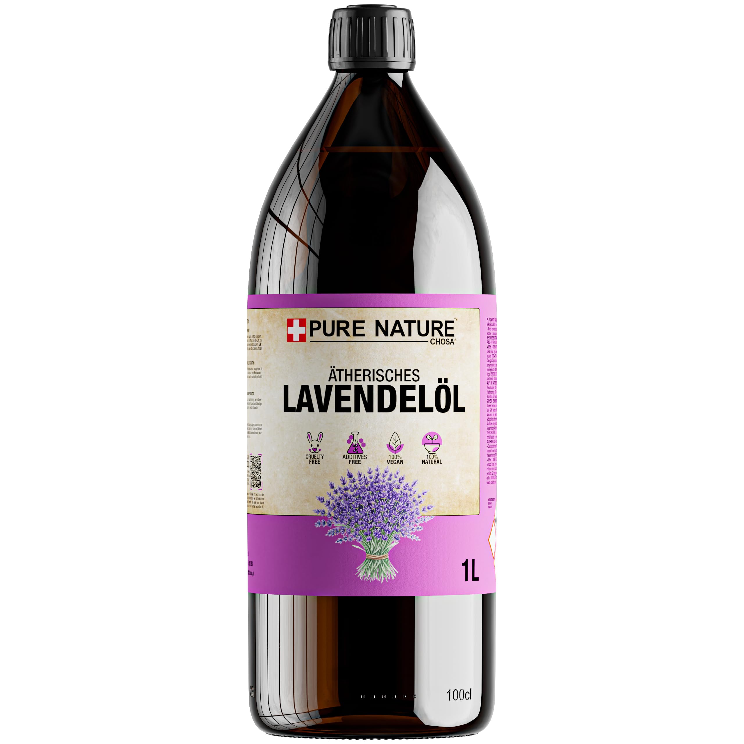 CHOSA Ätherisches Öl Lavendel 1000ml | 100% Natürliches Duftöl für Diffuser Aromatherapie, Luftbefeuchter, Sauna & Massage, Intensiver Raumduft