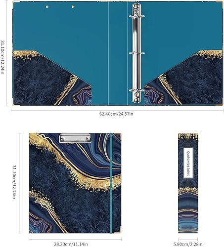 Miniatura 57 de Ospelelf Mini 3 Ring Binder, 2 Inch, Cute Pink Marble Binder for 5.5" x 8.5" with 5 Tab Dividers, File Folder Labels and Low Profile Clipboards