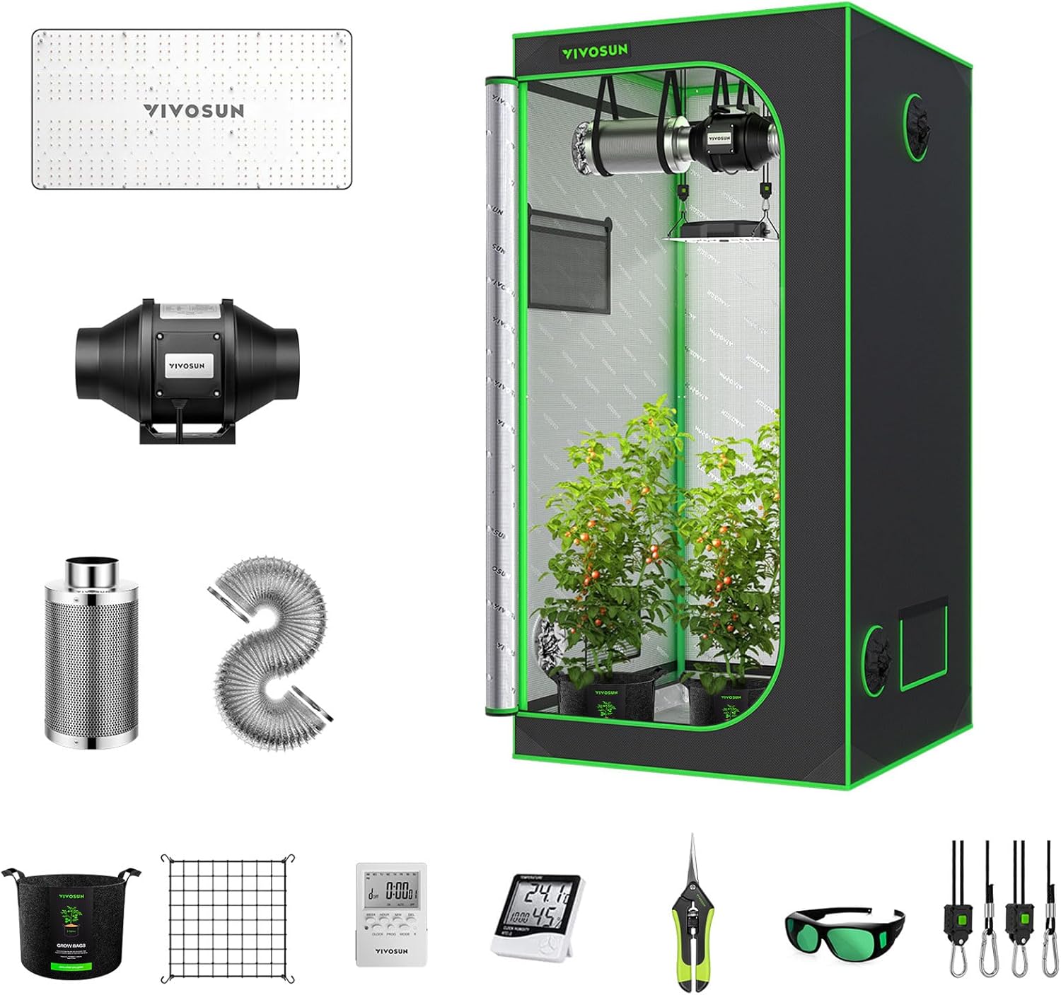 VIVOSUN GIY 3x3 Grow Tent Kit complete package