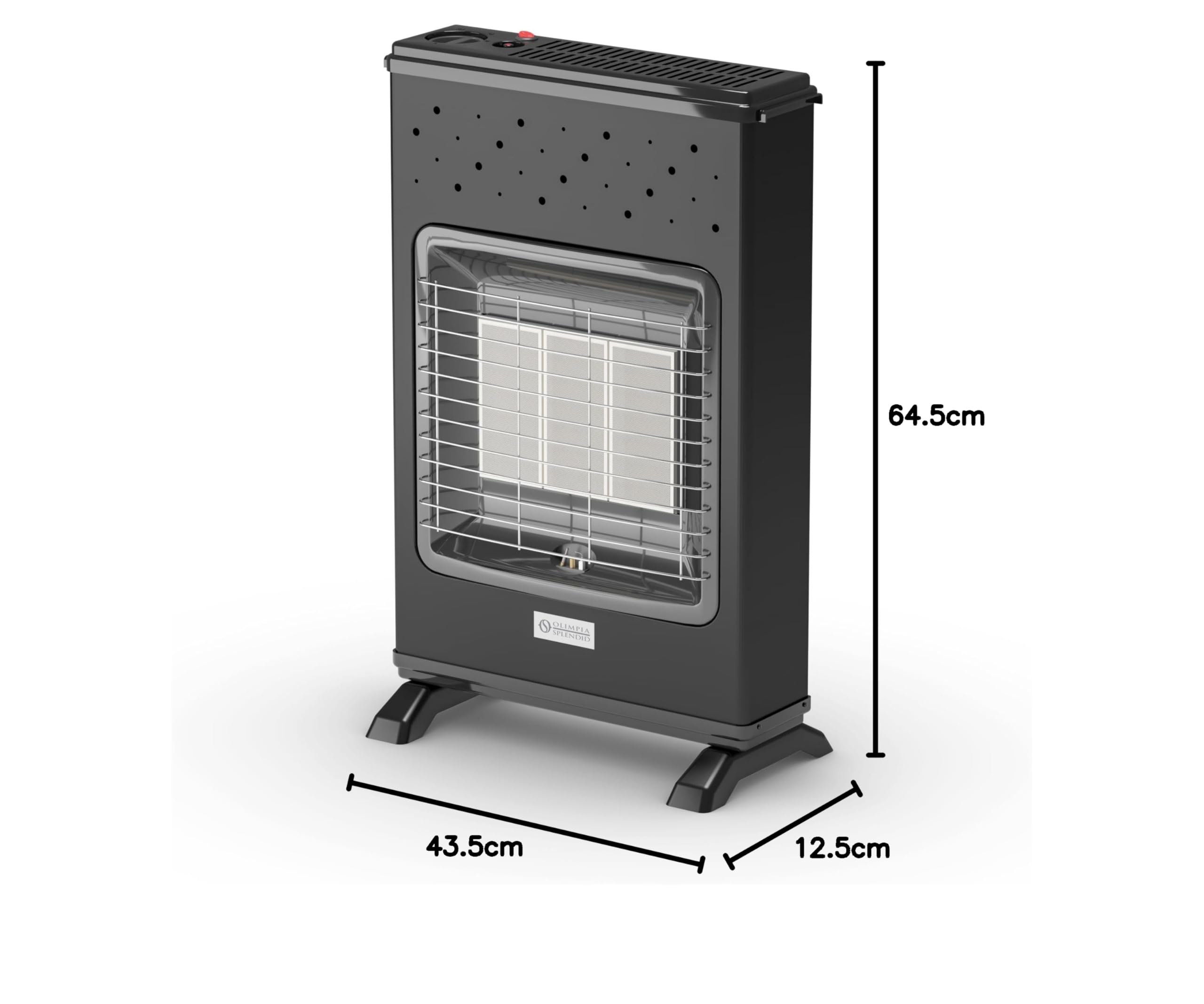 Olimpia Splendid - 99232 Infra Metano S1 Turbo, Stufa Infrarossi a Metano, 3 livelli di potenza fino a 4200 W con ventilatore, Made in Italy, Nero