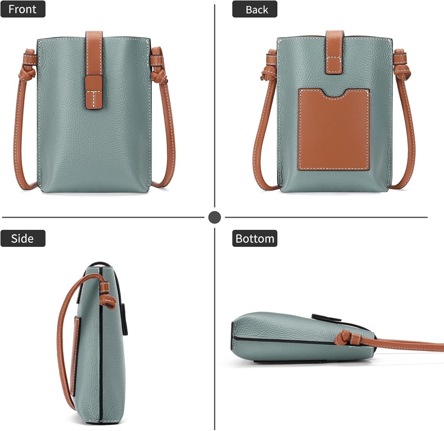 SENDEFN Leather Small Crossbody Bags for Women Phone Purse Minimalism Cell Phone Bag with Card Slot - Image 6