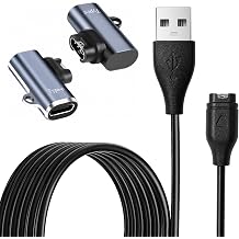Charger Cable for Garmin Watch, 3.3FT USB Charging Cord with 2Pcs Charger Adapter Connectors for Garmin Fenix 8 7 7S 7X 6,Forerunner 970 570 965 265 165 55,Vivoactive 6 5,Venu 4,Instinct,Tactix