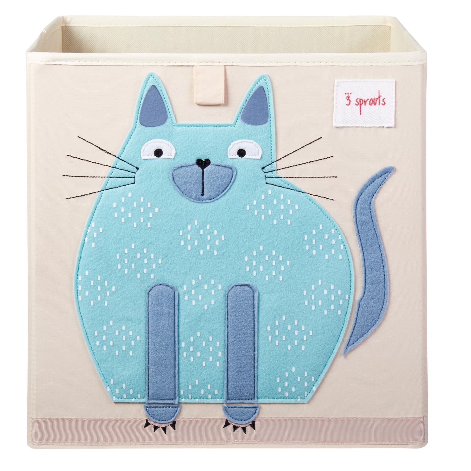 3 Sprouts Toy Storage Organizer: Toy Box Cube Organizer for Playroom, Nursery - Foldable Storage Bin - Cat