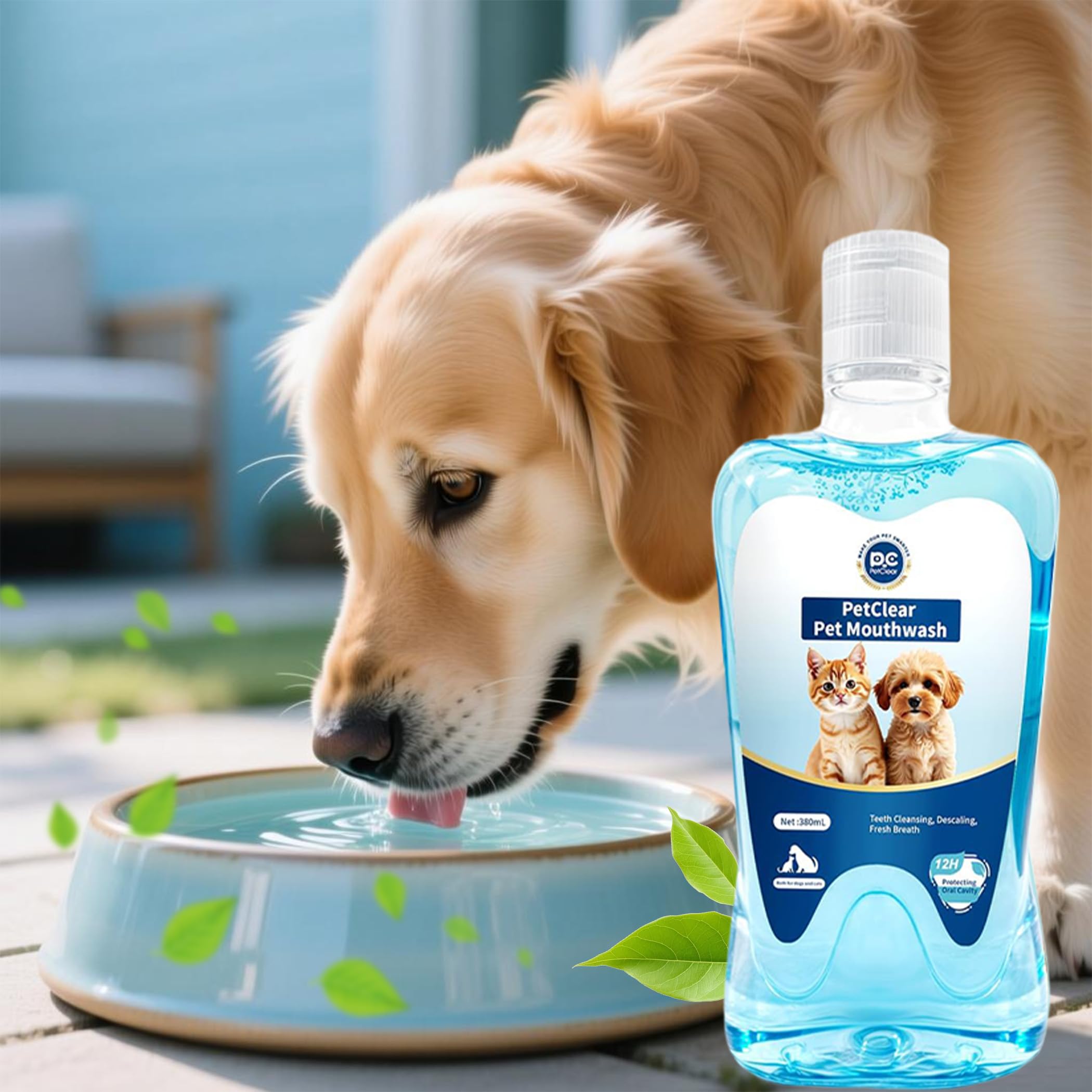 Mundwasser Hunde 40 Flaschen | 1 Flasche 380 ml Kein Zähneputzen Erforderlich | Entfernt Zahnbelag Und Sorgt Für Frischen Atem, Großabnahme, Ideal Für Tierpensionen, Haushalte Mit Mehreren Haustieren