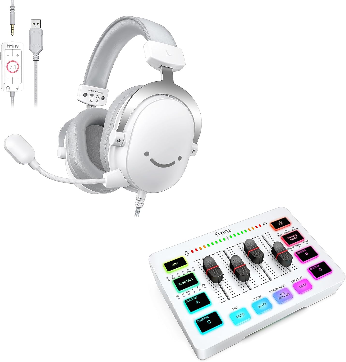 FIFINE USB PC Headset and Audio Mixer,Streaming OverEar