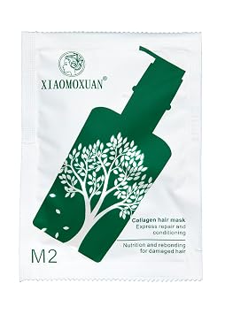 Xiaomoxuan Natural Tea Tree Collagen Hair Mask Packets for Women and Men - Deep Conditioning Treatment Samples Travel Size Bulk 20 Sachets - Hydrating Hair Mask 15ml