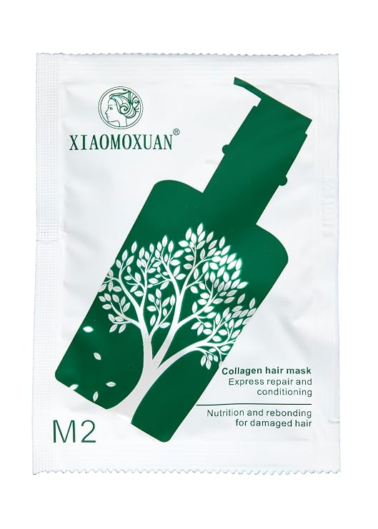 Xiaomoxuan Natural Tea Tree Collagen Hair Mask Packets for Women and Men - Deep Conditioning Treatment Samples Travel Size Bulk 20 Sachets - Hydrating Hair Mask 15ml