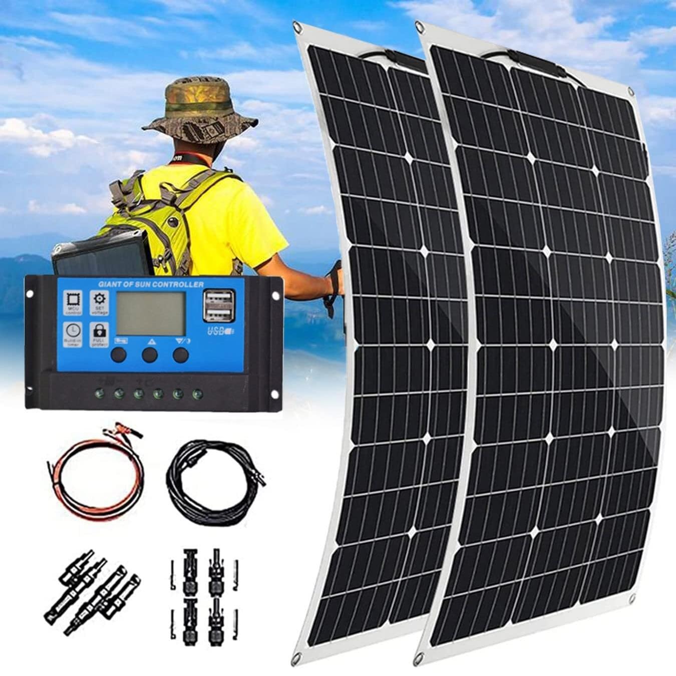 Chargeur solaire portable 150W 18V monocristallin pliable de camping