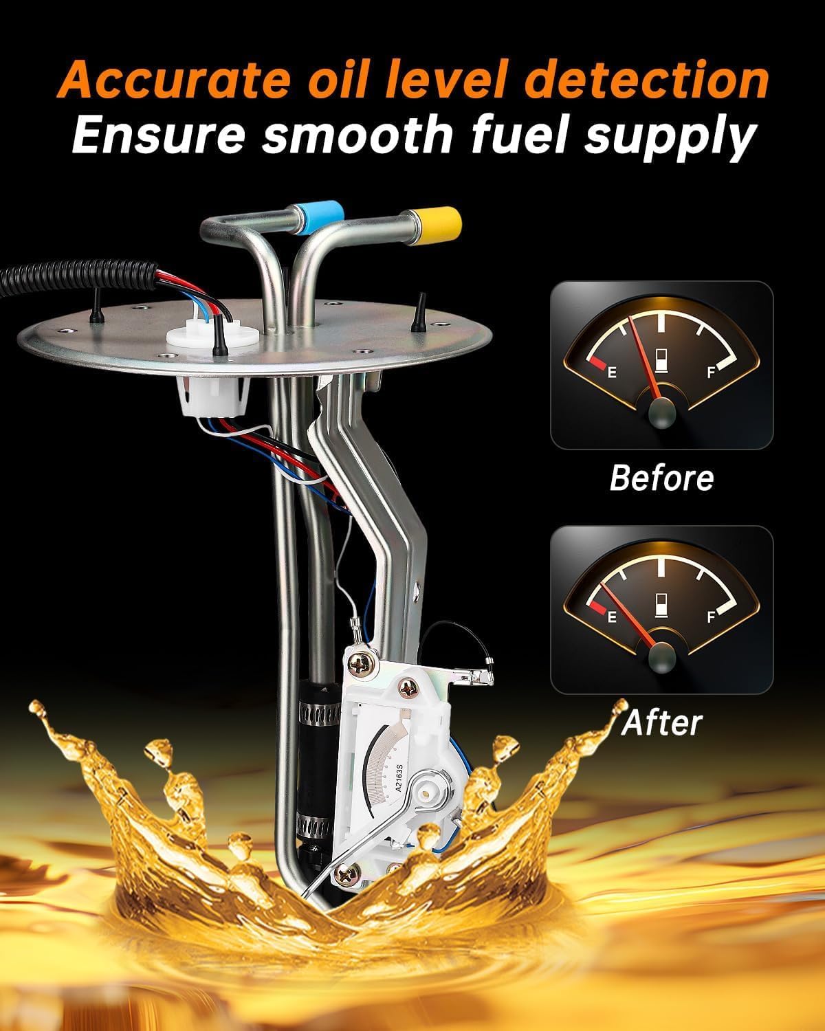 OKLPF Electric Fuel Pump Module Assembly Compatible with 1999 2000 2001 2002 2003 Ford F-150,2004 Ford F-150 Heritage V6 4.2L V8 4.6L 5.4L,1999 Ford F-250 V8 4.6L 5.4L,Replace E2237S P74880S