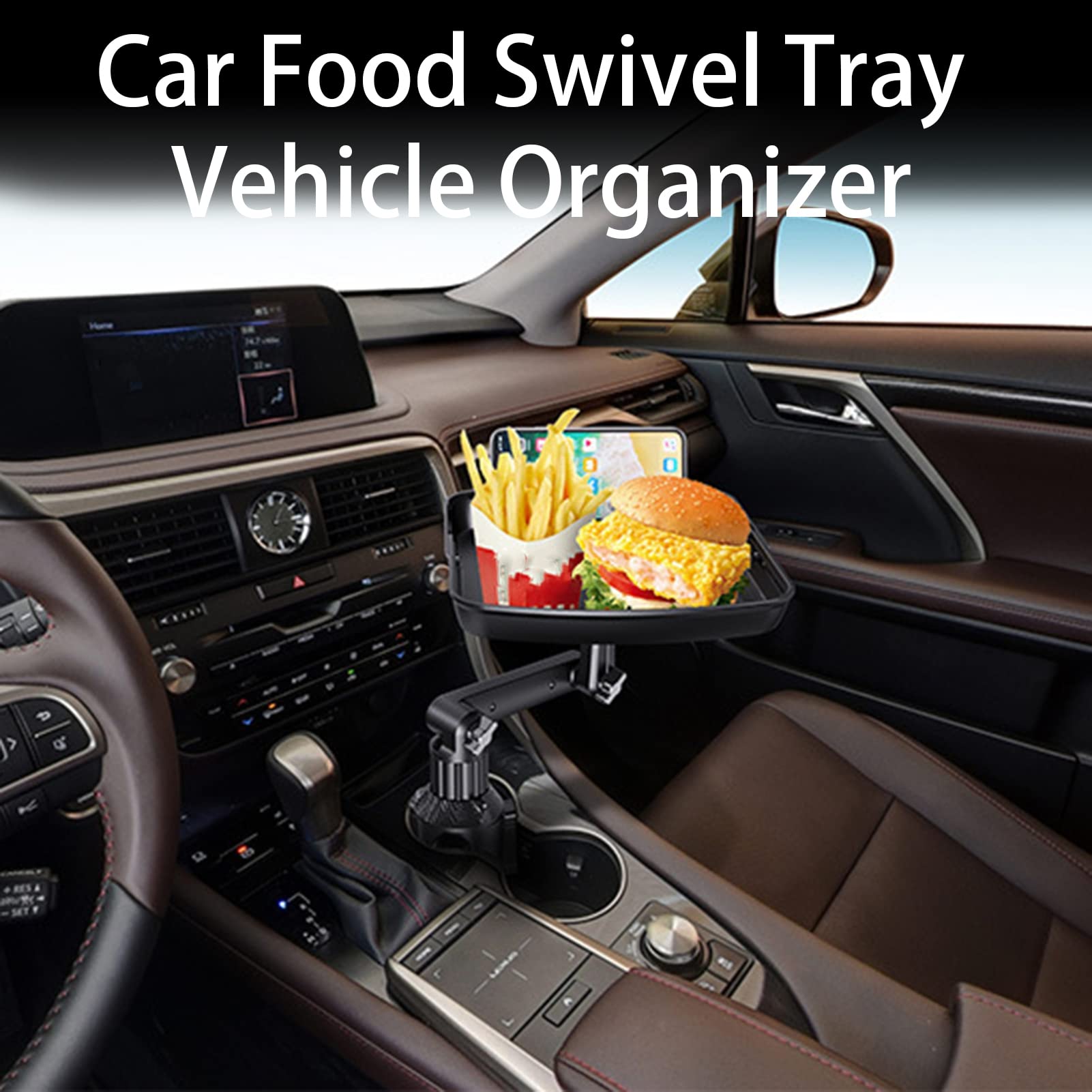 Espansore per auto con supporto per telefono, girevole a 360°, supporto per telefono cellulare per auto, supporto per cellulare da auto, supporto per portabicchieri, design versatile 2 in 1 per la