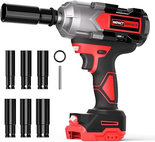 Miniatura 8 de Llave de impacto de 1200N.m para batería DeWalt de 20 V (sin batería), pistola de impacto inalámbrica de 20 V de 12 pulgada, destornillador de