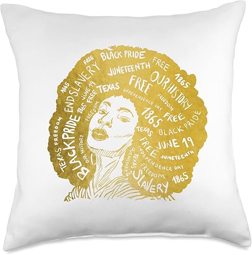 Juneteenth - African American Pride Co Juneteenth African American Pride Black History Month Girls Throw Pillow 18x18 Multicolor
